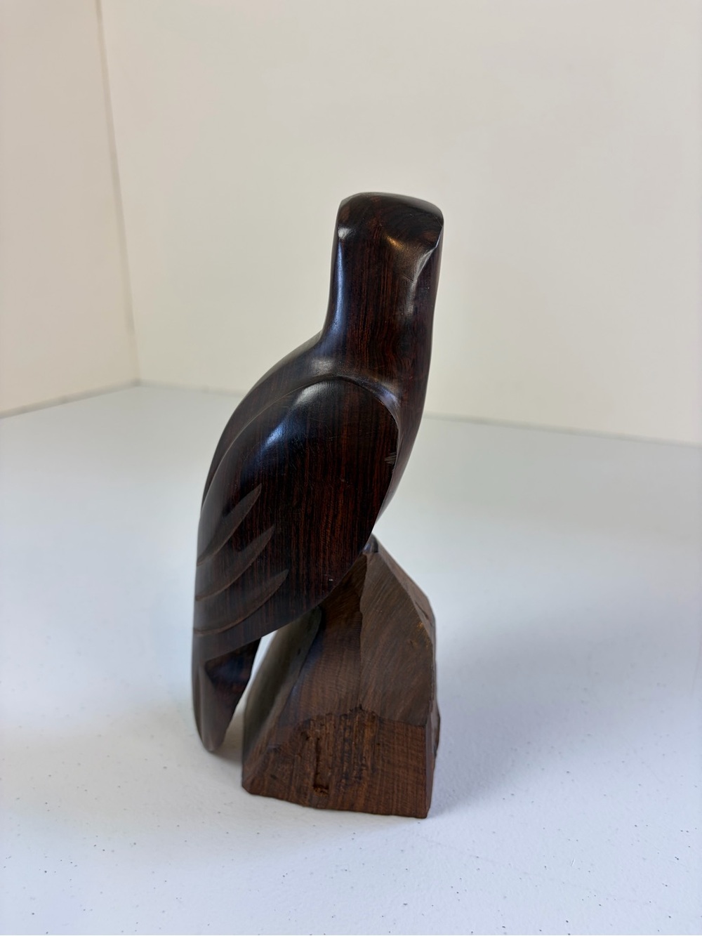 Vintage Hand Carved Ironwood Eagle Figurine Dark Wood Bird Statue Rustic Decor - Picture 3 of 6